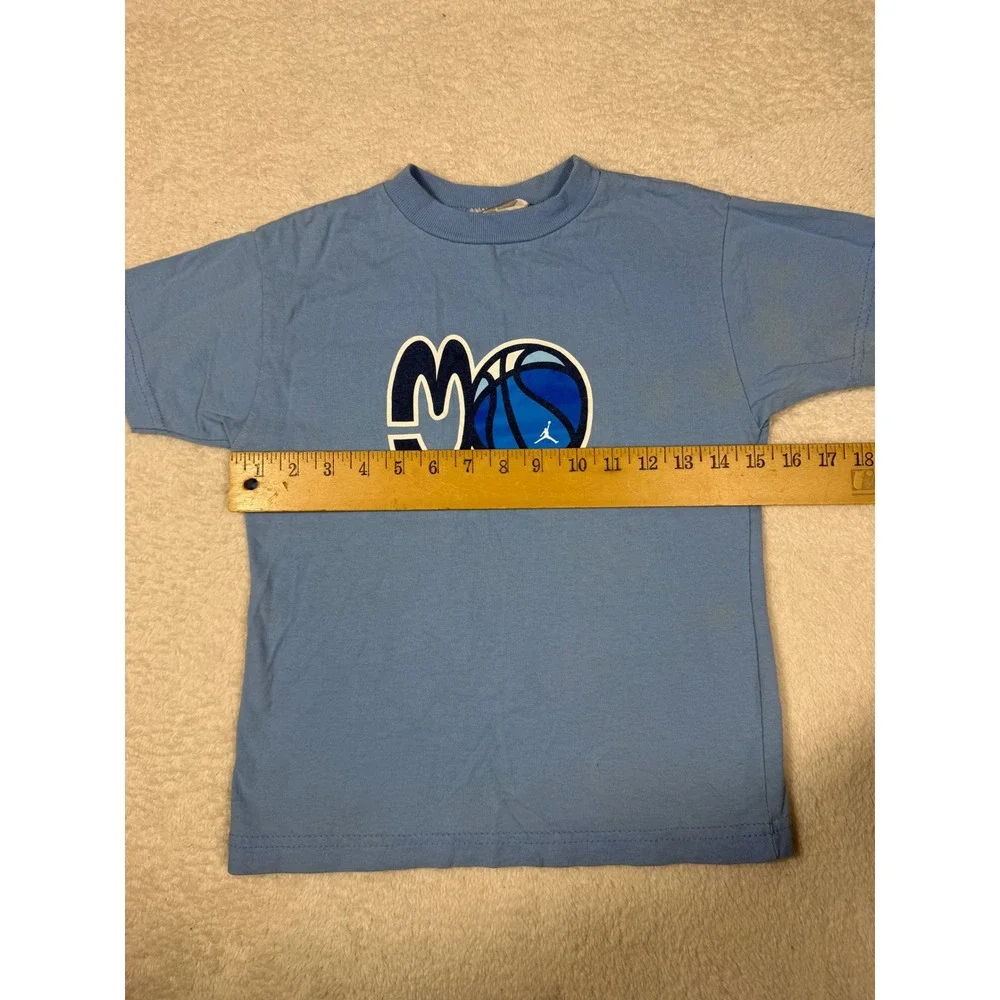 Jordan T-Shirt Kids Size 7 Blue vintage Graphic Jumpman Basketball Tee 90's y2k‎